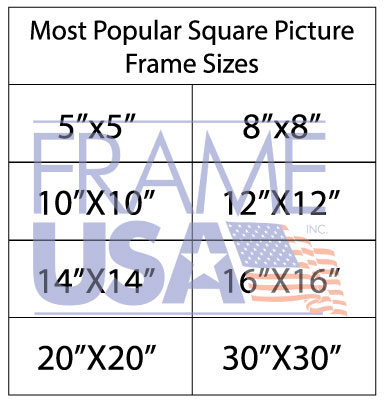 Picture Frame Sizes - Most Popular