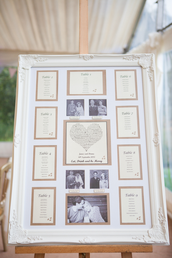 Seating Chart Frame Wedding