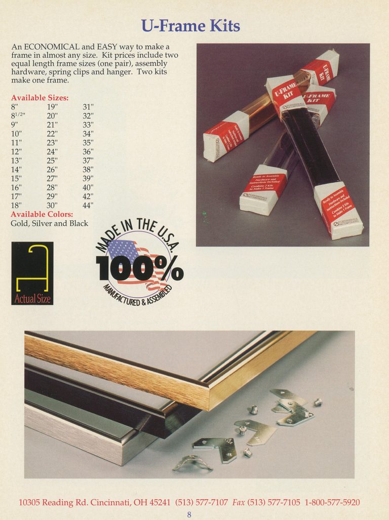 U frame Kit 95 Catalog Frame USA's Blog